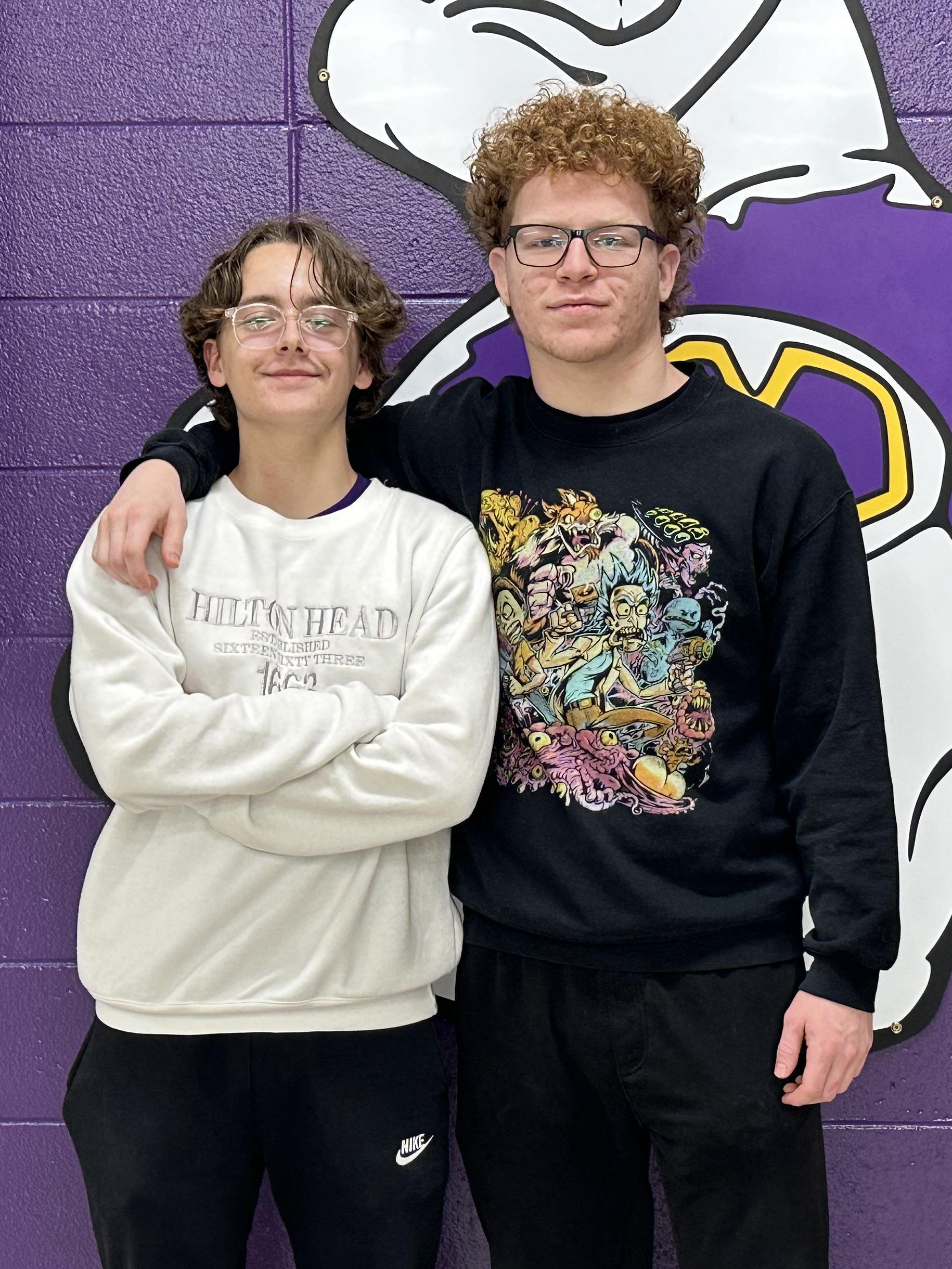 Marion High School Jazz 1 members Andrew Hancock and Aiden Johnson earned Outstanding Solo awards at the ISSMA Jazz Competition in March 2024